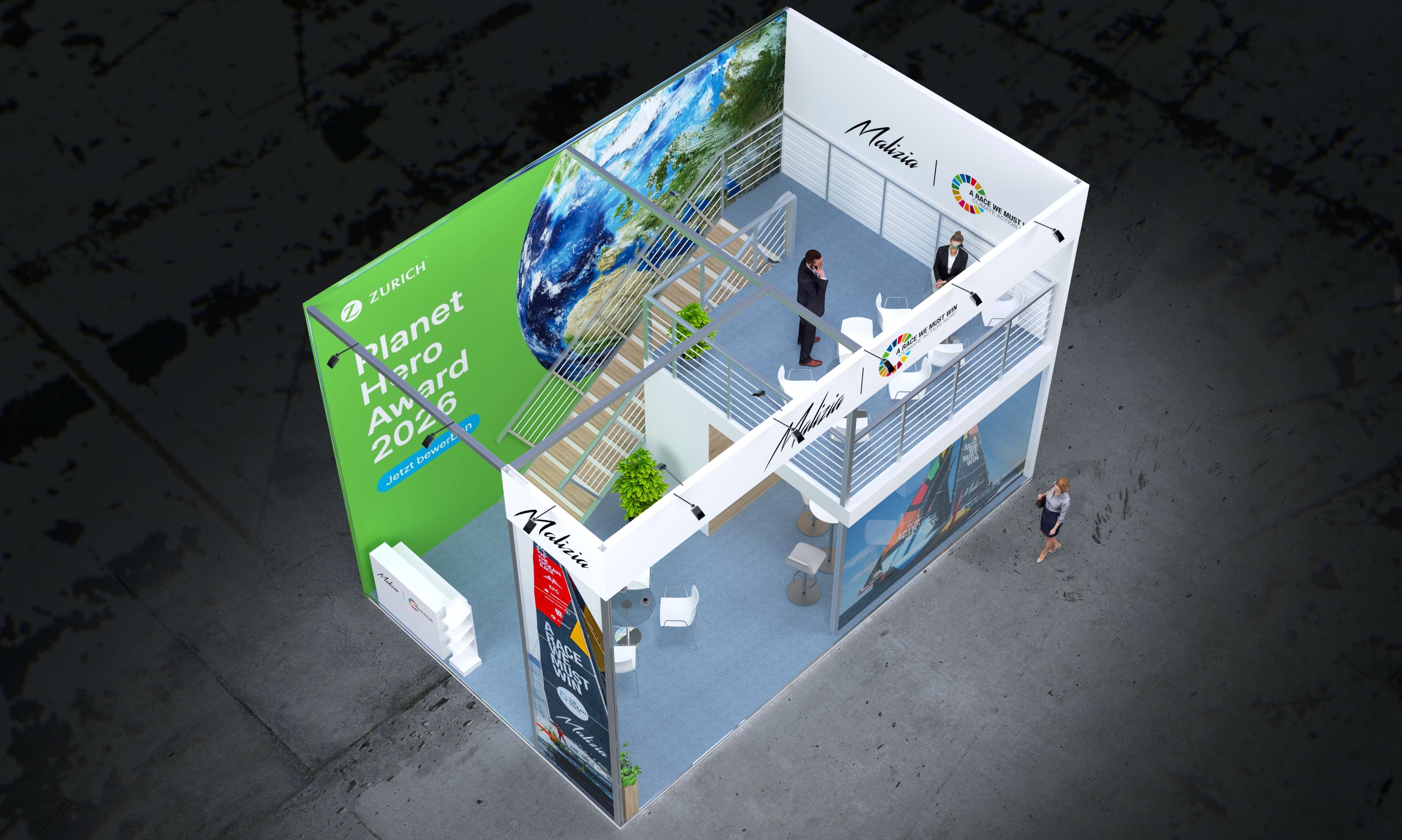 Eckstand-Variante aus der Vogelperspektive