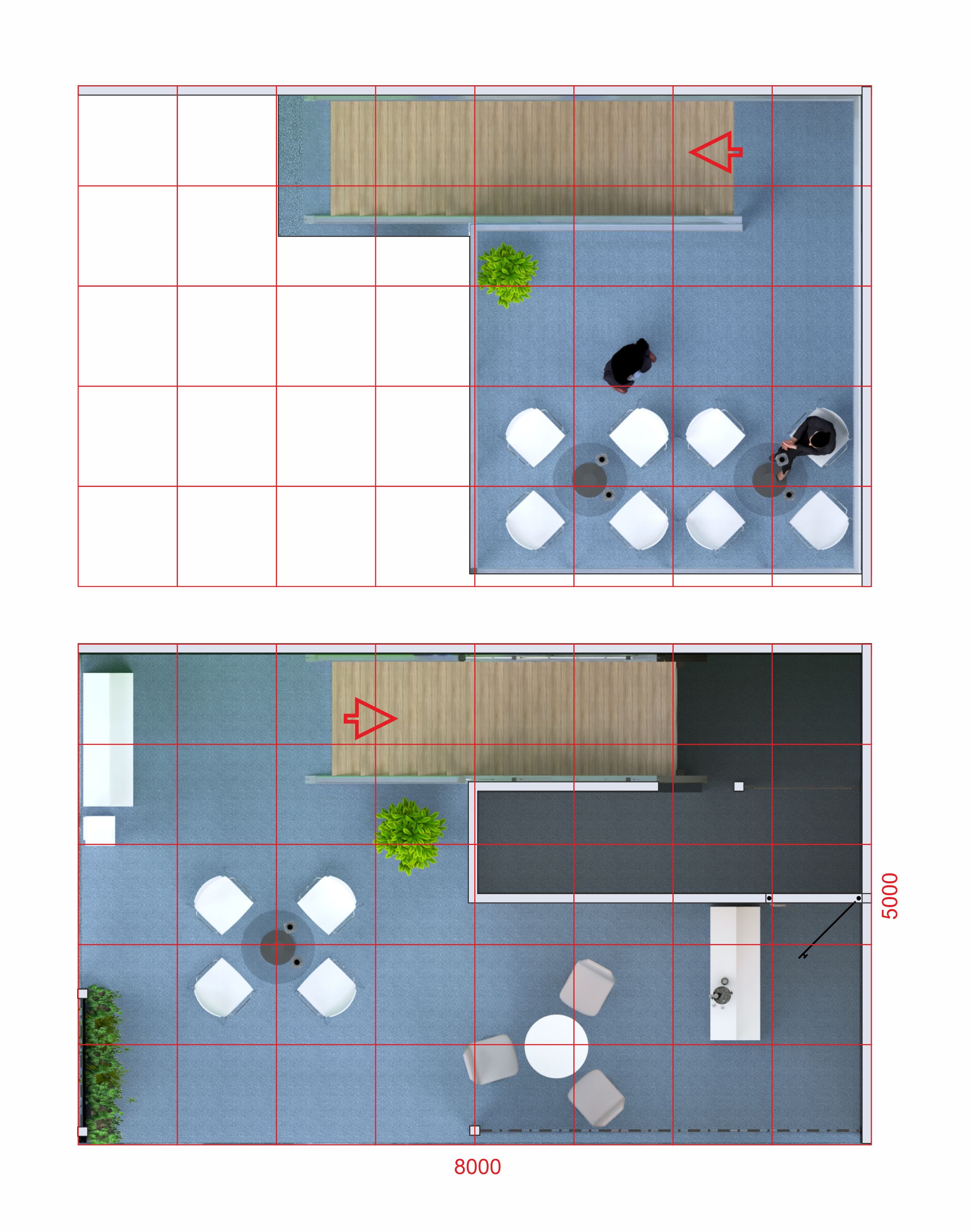 Grundriss 5 mal 8 Meter